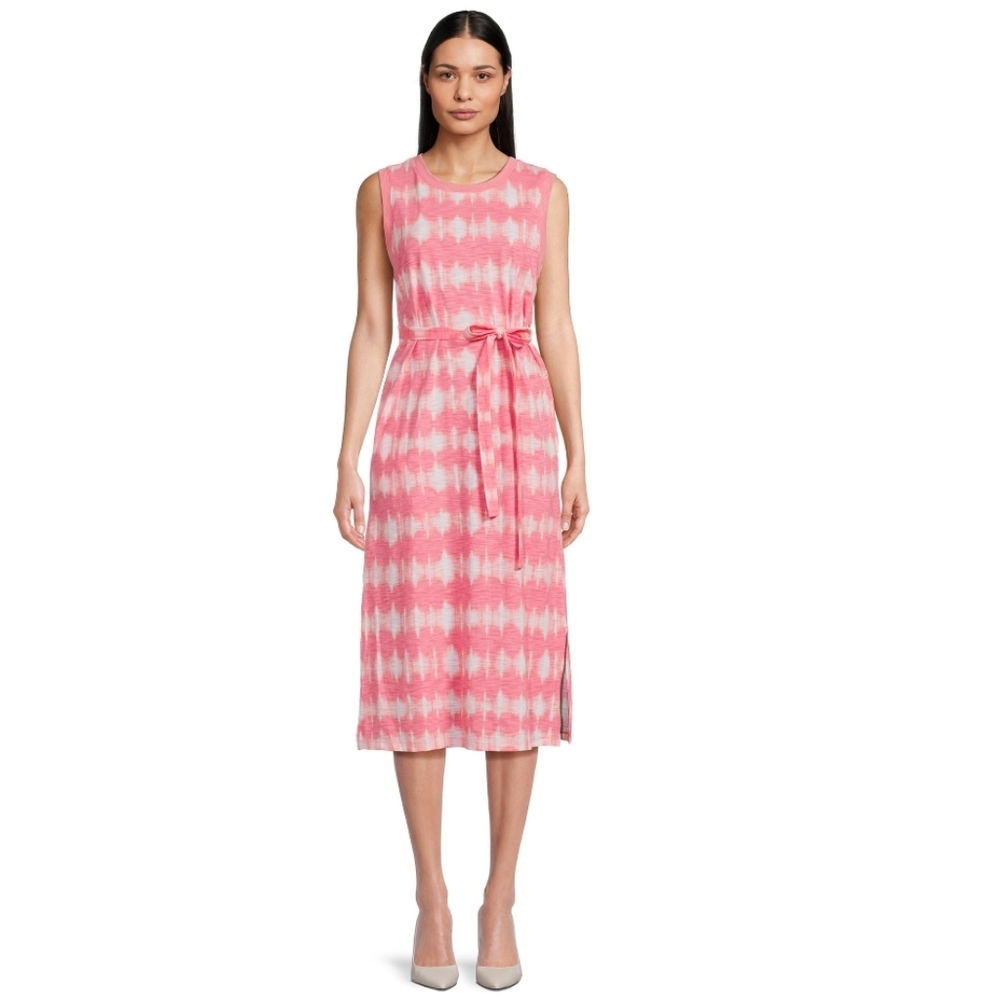 Sleeveless Striped Midi Dress with Pockets - XXL